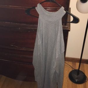 Gray cold shoulder dress